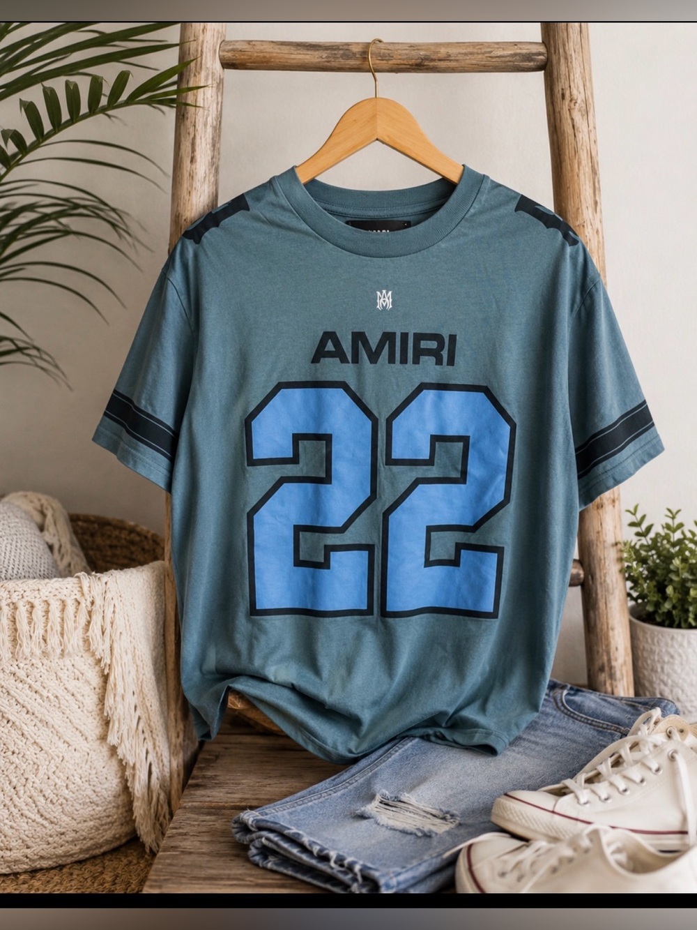 AMIRI 22 blue Graphic Tee size medium made in the USA